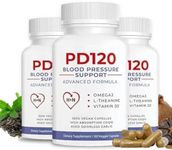 PD120 Blood Pressure Supplement to Help Reduce High Blood Pressure Naturally, CoQ10, Nitric Oxide, Black Odorless Aged Garlic, Omega 3, L-Theanine, Vitamin D3 for Blood Pressure Support