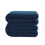 L'AGRATY Knitted Weighted Blanket - 50"x60" 7lbs Cooling Chunky Knit Heavy Blanket for Adults Braided Crochet Throw Thick Cable Yarn Knit Decorative Blanket No Beads Evenly Weighted Machine Washable