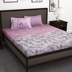 Story@Home Bedsheet for King Size Bed | 240TC | Mauve | Abstract | 1 Piece Cotton bedsheets for King Size Bed with 2 Pillow Covers (270 x270cm) Perfect for Festive Gifting | 100% Cotton bedsheet