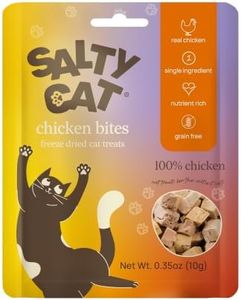 Salty Cat Natural Freeze-Dried Chicken Cat Treats, 10g Bag (12 Packs)