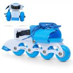 Jaspo Transformer Beginner Quad and Inline Convertible 2-in-1 Roller Skates for Kids Age Upto 7 Years,Suitable for learners,School Level Skating (Adjustment Length 18 to 21 cms)(Blue)