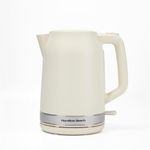 Hamilton Beach Ella Electric Kettle, 1.7L, Boil Dry Protection, Auto Shut Off, Detachable Filter, Lift & Grip Handle, Push Button Lid, Water Level Window, UK Strix Technology - HBK3045MC, Matte Latte