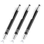 Lighted Tip Pen with Stylus - LED Penlight Light Up Pen Stylus Pen Light Ballpoint Pen with Light for Writing in The Dark - Pack of 3 - White Light - GL006