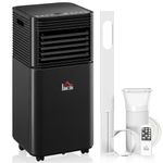 HOMCOM Portable Air Conditioner, 8,000 BTU Portable AC Unit with Cool, Dehumidifier, Fan, Sleep Modes, Remote Control, 24H Timer, Window Kit, 344 Sq. ft for Home, Office, Black