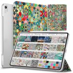 DuraSafe Cases iPad PRO 11 Inch 1st [ PRO 11 2018 1 Gen ] A1980 A1934 A2013 A1979 MTXN2HN/A MTXP2HN/A MTXR2HN/A Trifold Printed Hard Smart PC Transparent Back Cover - Damask