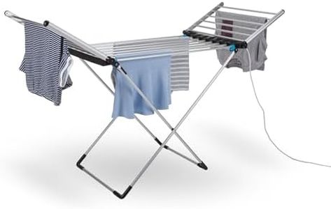 Minky Electric Heated Clothes Airer | Clothes Drying Rack | Indoor Airer | Foldable | Winged | Low Running Costs | Grey | 12m Drying Space | 112 x 54 x 6 cm | 230W