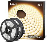 Lepro LED Light Strip, (No Power Adapter) Warm White 32.8ft (16.4ft*2) 600LEDs 2835SMD Flexible LED Strip,12V DC Non-Waterproof,for DIY Home Kitchen Car Bar Party Decoration