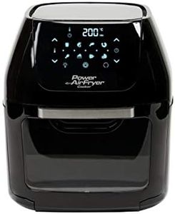 PowerXL Air Fryer Cooker 5.7L Capacity - Chip Fryer & Portable Oven - Oil Free Hot Air Fryer for Healthier Cooking - Rotating Rotisserie & Dehydrator - 1800W Black CM-001