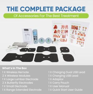 Med-Fit Dual Channel Wireless TENS EMS Massager – 18 Programs for Back & Pain Relief