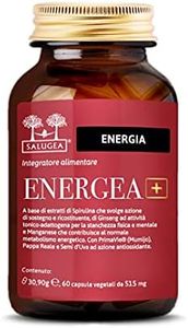 ENERGEA+ Salugea - Integratore Energizzante 100% Naturale - Con Spirulina, Shilajit, Pappa Reale, Ginseng - 60 capsule vegetali - Flacone In Vetro Scuro