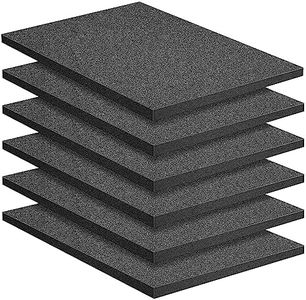 Tmovjxv 6 Pcs Polyethylene Foam Sheets- 16x12x1 Inch Tool Box Polyethylene Foam Pads- Cuttable Foam Inserts for Cases Toolbox Camera Storage and Crafts, Black-6 pcs