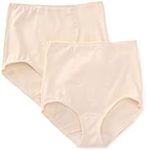Bali Women's Smoothers Shapewear 2 Pack Cotton Brief with Light Control, Porcelain, 3X-Large