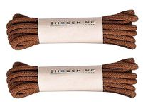 SHOESHINE Round Boot Lace 4mm Thick Shoe Lace for Hiking, trekking, Safety Shoes - Brown Color, 2 Pairs