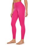 CRZ YOGA Women's Brushed Naked Feeling 28'' Gym Leggings - High Waisted Tummy Control Workout Running Yoga Pants Granita Pink 12