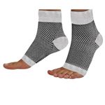 Compression Socks Open Toe | Bamboo Cotton Compression Socks Women | Ecosync | Nano Socks for Men Neuropathy | Plantar Fasciitis | White | Arch Support | Ankle & Foot Swelling | Injury Recovery | Heel Pain