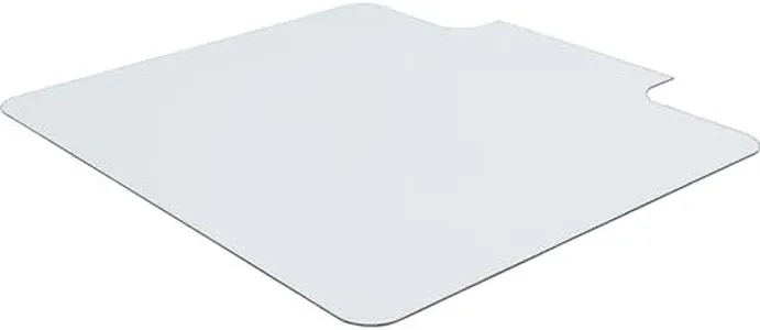 Lorell Tempered Glass Chairmat with Lip, 53" Width x 45" Depth x 0.25" Thickness, Clear, 1 Each