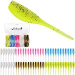 Dovesun Crappie Lures Kit, Soft Plastic Fishing Lures Crappie Walleye Trout Bass Fishing Baits Shad Minnow Bait 60Pcs with Trackle Box