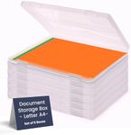 JTJ Sourcing - Plastic Storage Box for Letter A4 Paper - Document Magazine Paper Protector - Portable A4 Project Sleeves - Document Organizer Box Storage - (Set of 6)