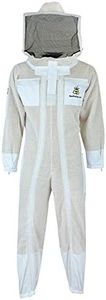 BeeProGear Beekeeping Suit for Men and Women with Round Veil, Protective 3-Layer Ultra Ventilated Pilot Bee Suit, Sting Proof Beekeeper Suit(Large)