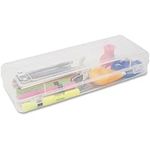 Advantus Long Stretch Pencil Box, 13-3/8x5-5/8-Inch, Clear, 67033