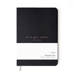 Mal Paper Daily Goal Setter Planner - Black, 6 Month 274 Page Undated Pad | Soft Cover Productivity Diary with Affirmations, Note Pages Weekly & Monthly View | Mindfulness & Wellbeing Manifestation