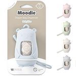 NEW Moodie Teddy Bear Diaper Bag Dispenser | Diaper Bag on the Go Dispenser w/Silicon Strap |15 LAVENDER SCENTED Diaper Disposal Bags per Roll | Diaper bag essential items (BABY BLUE)