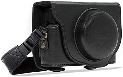 MegaGear MG283 Sony Cyber-Shot DSC-RX100 VI, DSC-RX100 V, DSC-RX100 IV, DSC-RX100 III Ever Ready Leather Camera Case with Strap - Black