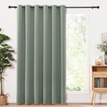 PONY DANCE Curtain for Bedroom - Room Divider Curtains Thermal Eyelet Top 84 inch Drop for Living Room Light Blocking Window Covering for Sliding Glass Door, 1 PC, 80x84 in, Sage Green