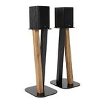 EXIMUS One Pair Fixed Height Universal Speaker Floor Stands - Oak Black - 600 Series