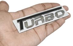 Incognito Turbo Emblem Sticker for All Cars, Metal (Silver Black)