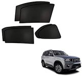 Kozdiko Custom Fit Car Sun Shades Fix Non Magnetic Curtains Mesh Compatible for Mahindra Scorpio N-(2022-Present)