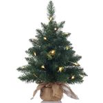 Mugxnem 21.6 inch Mini Artificial Christmas Tree, Tabletop Christmas Tree Cloth Bag Base for Indoor Porch Table, Xmas Holiday Decoration, Green