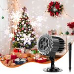 Christmas Snowflake Projector Lights Indoor Outdoor, 2024 High Bright LED Snowfall Projector Lamp, Waterproof Snow Projector for Holiday Party Wedding Garden Patio Landscape Lighting Decoration