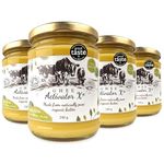 Organic Ghee 1000g (4 x 250g Pack) | Free Range, Grass Fed English Butter | Certified Organic Clarified Ayurveda | Activator X: Rich in Vitamin A, D3, E, K2 | Vegetarian