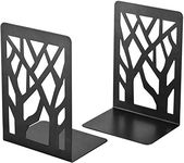 WeforU 2 Pcs Black Bookends, Metal 