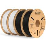 ELEGOO PLA+ Filament 1.75mm Black&White 4KG, PLA Plus 3D Printer Filament, Dimensional Accuracy +/- 0.02 mm, Tough & High Strength, Fit for Most FDM Printers(1KG/Spool, 2.2 lbs)