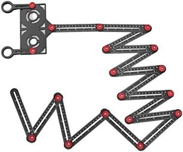 16 Side Multi Angle Measuring Ruler with Opening Locator,16 Fold Angle Finder Tool Ceramic Tile Hole Punch Locator,Aluminum Alloy Angle Measuring Ruler for Craftsmen Handymen Builders Carpenters