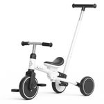 XJD Toddler Tricycle for 1-3 Year Olds, 5-in-1 Toddler Bike with Adjustable Push Handle, Balance Bike, Adjustable Seat & Removable Pedal, Birthday Gift Toy for Boys and Girls(White)