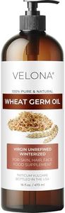 velona Wheat Germ Oil USP Grade 16 fl oz | 100% Pure and Natural Carrier Oil | Unrefined, Winterized | Cooking, Face, Hair, Body & Skin Care | Use Today - Enjoy Result