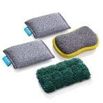 E-Cloth Sink Top Cleaning Set, Non-Scratch Kitchen Scrub Sponge Set, 2 Non-Scratch Scrubbing Pads + 1 Washing Up Pad + 1 Kitchen Dynamo, 4 Piece Set