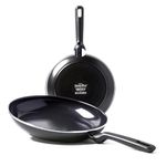 GreenPan Memphis Healthy Ceramic Non-Stick 24 cm and 28 cm Frying Pan Set, PFAS Free,Induction, Oven Safe, Black