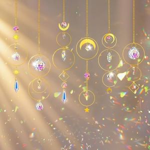 H&D HYALINE & DORA Set of 6 Colorful Crystals Suncatcher Hanging Sun Catcher with Crystals Pendant Ornament Crystal Balls for Window Home Garden Decor