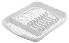 Addis 517614 Plate Dish Draining Rack, White, 33 x 39.5 x 7 cm