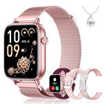 Iaret Smart Watch for Women, 1.83" HD Fitness Tracker with 4 Bands, Answer/Make Calls, Heart Rate/Sleep/SpO2/Step Tracking, 100+ Sport Modes, Android/iPhone Compatible Gift (Purple Gold)