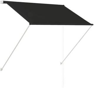 vidaXL Manual Retractable Awning - Anthracite Awning with Weather-Resistant Fabric Cover and Adjustable Height/Angle - Perfect for Outdoor Spaces - 150x150 cm