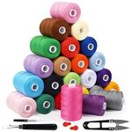 JUNING Sewing Threads with Sewing Supplies and Accessories 24 Colors Embroidery Machine Thread Kit 1000yds Each Thread Spool for Hand Sewing, Quilting and Sewing Machine