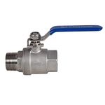 JIVTO Stainless Steel Ball Valve 1 Inch BSP,Male to Female,2 PC Type Full Port Valve for Water.