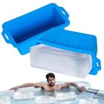 2 Pack Extra Large Ice Block Molds，8 LB Silicone Large Ice Cube Molds For Ice Bath Tub， Reusable Giant Ice Cube Bricks Maker Molds & Cold Plunge Tub With Water Chiller Accessories (blue)