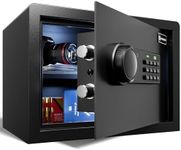 XDeer CS25E Lock Home Safe Box - (0.78 Cubic Feet) with Electronic Digital Keypad, Steel Construction for Money, Guns, Document Safe, and Personal Items - Secure Storage at Home or Office