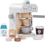 Frogprin Kids Coffee Maker Playset-Wooden Kitchen Toys, Toddler Play Kitchen Accessories, Pretend Play Food Sets for Kids Kitchen, Encourages Imaginative Play for Girls and Boys